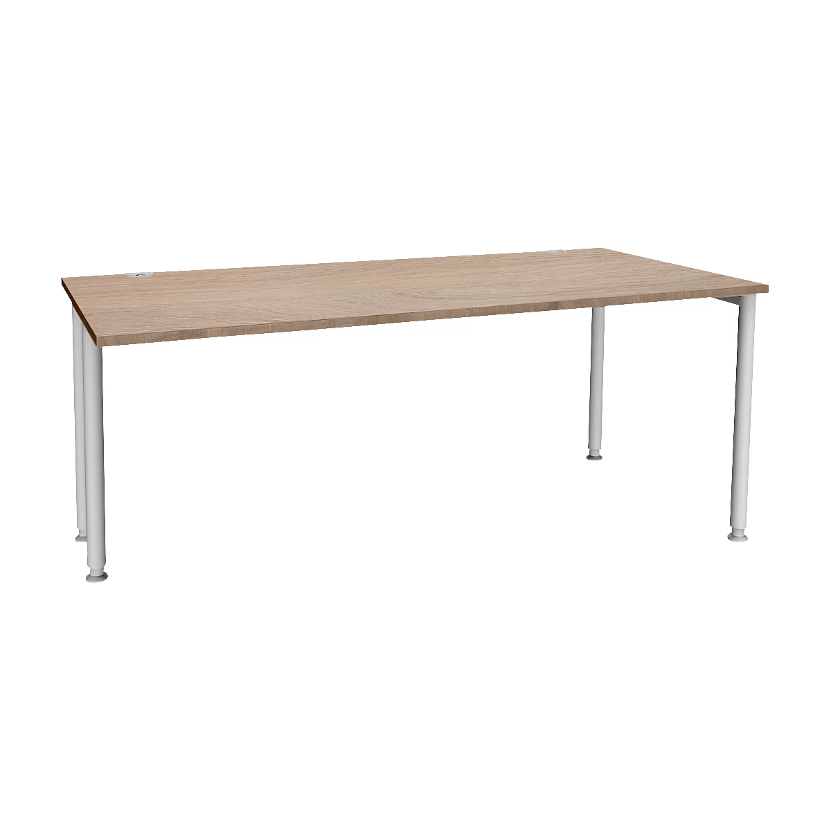 Schäfer Shop Genius Schreibtisch MODENA FLEX, Breite 1800 mm, einseitig verkürzt, Eiche/weißaluminium