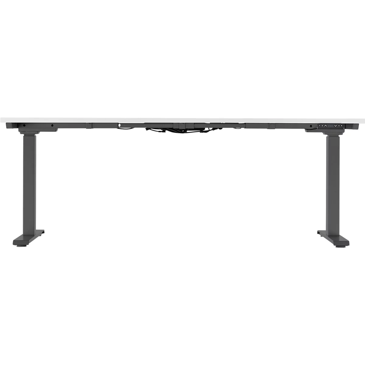 Schäfer Shop Genius Schreibtisch MODENA FLEX, elektrisch höhenverstellbar, Rechteck, T-Fuß, B 1800 x T 800 mm, weiß/anthrazit