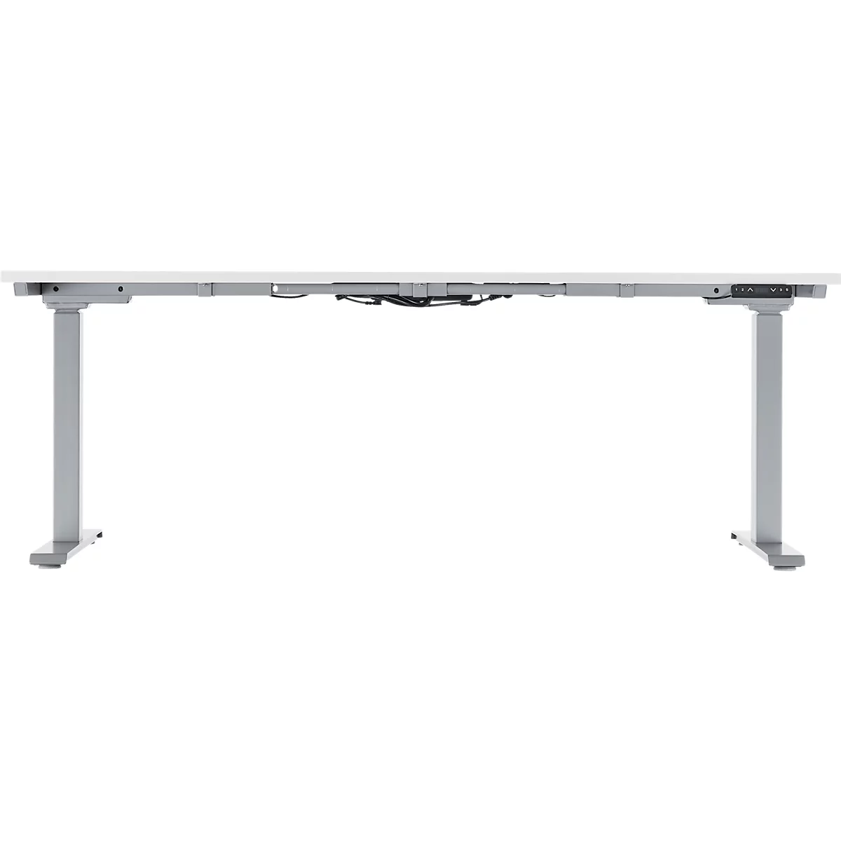 Schäfer Shop Genius Schreibtisch MODENA FLEX, elektrisch höhenverstellbar, Rechteck, T-Fuß, B 1800 x T 800 x H 645-1290 mm, weiß/weißalu