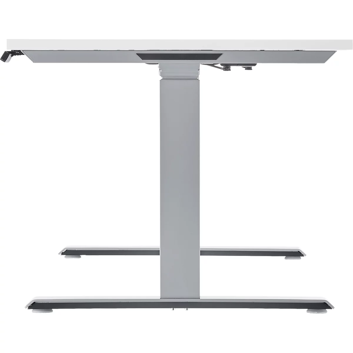 Schäfer Shop Genius Schreibtisch MODENA FLEX, elektrisch höhenverstellbar, Rechteck, T-Fuß, B 1800 x T 800 x H 645-1290 mm, weiß/weißalu