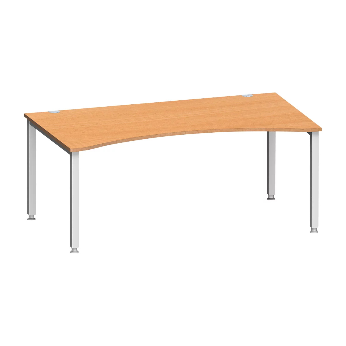 Schäfer Shop Genius Schreibtisch MODENA FLEX, mit Cockpitplatte, 4-Fuß-Quadratrohr, Breite 1800 mm, buche/weiß