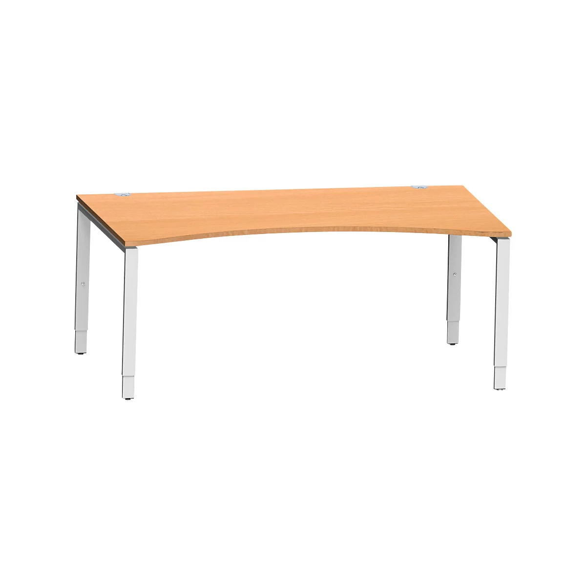 Schäfer Shop Genius Schreibtisch MODENA FLEX, mit Cockpitplatte, 4-Fuß-Rechteckrohr, B 1800 mm, T 800/100, buche/weiß