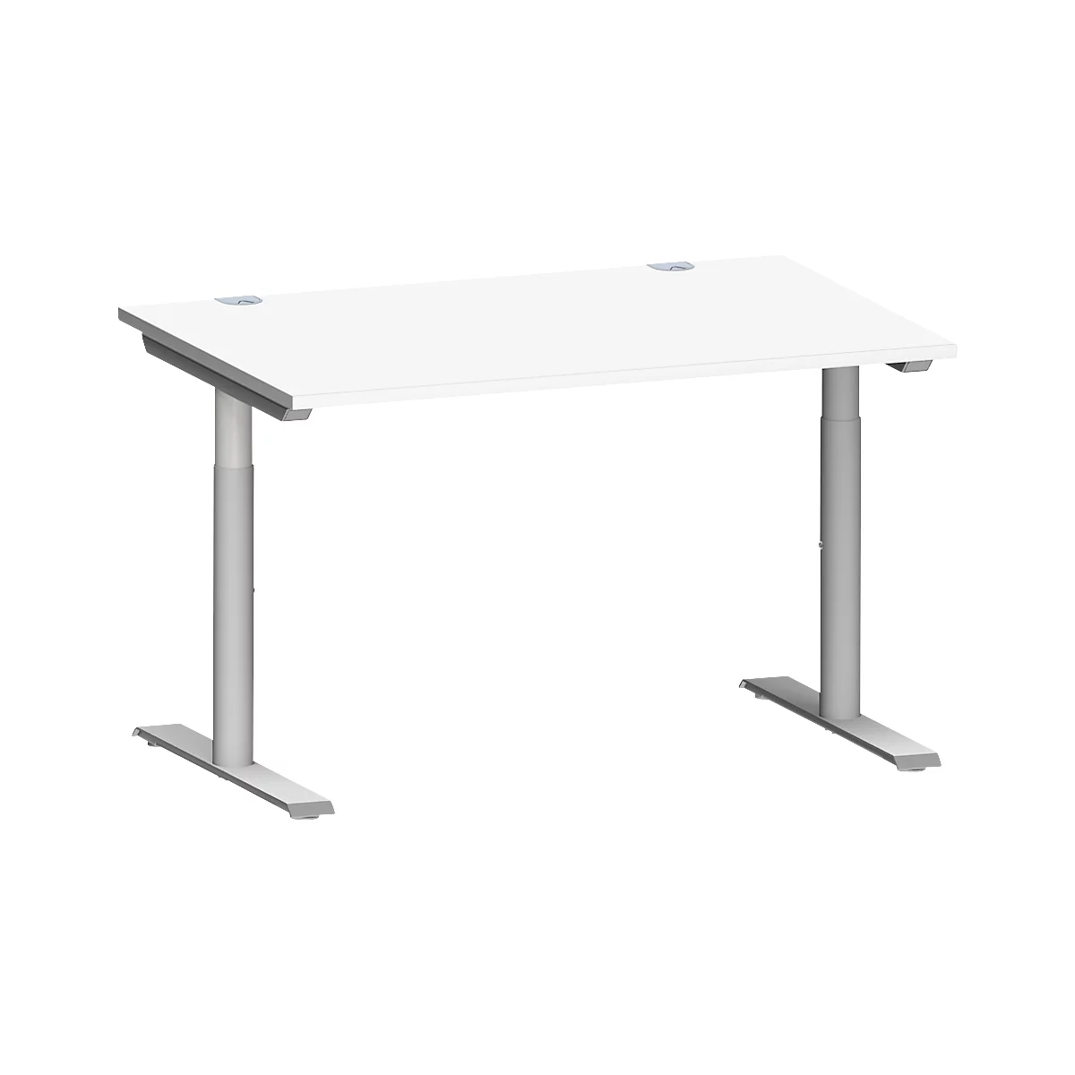 Schäfer Shop Genius Schreibtisch MODENA FLEX, T-Fuß-Rundrohr, B 1200 x T 800 mm, weiß/weißalu