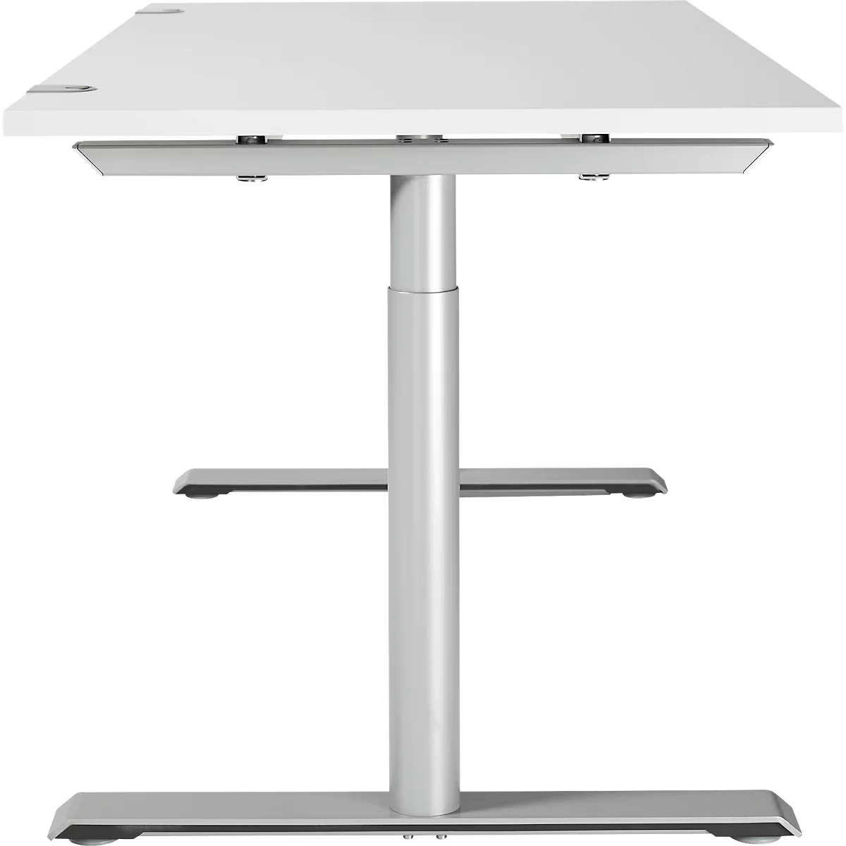 Schäfer Shop Genius Schreibtisch MODENA FLEX, T-Fuß-Rundrohr, B 1600 x T 800 mm, weiß/weißalu