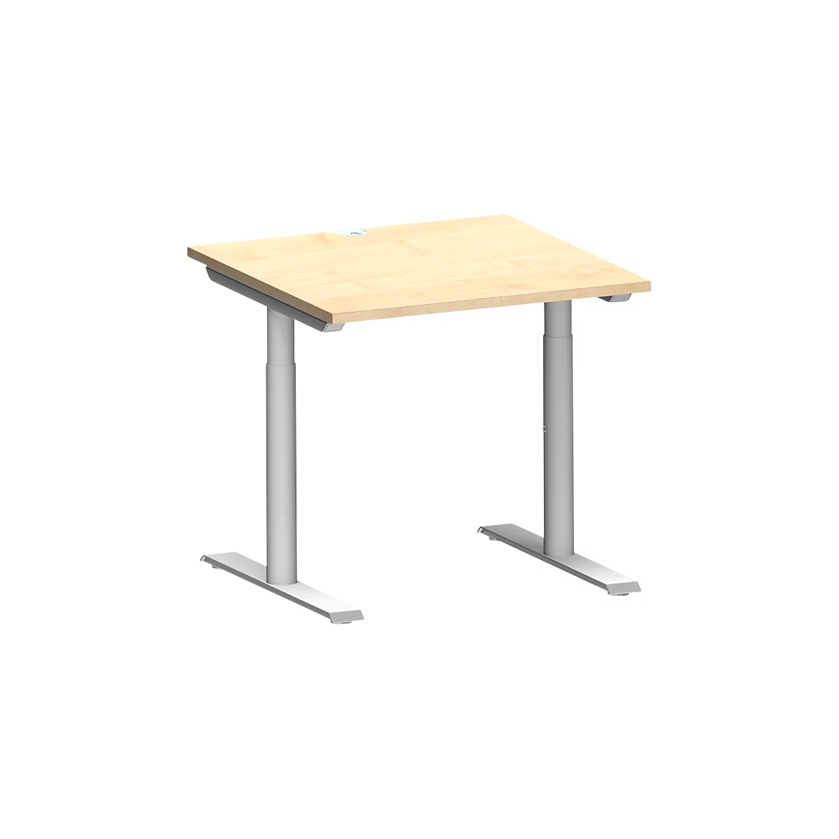 Schäfer Shop Genius Schreibtisch MODENA FLEX, T-Fuß-Rundrohr, B 800 x T 800 mm, ahorn/weißalu