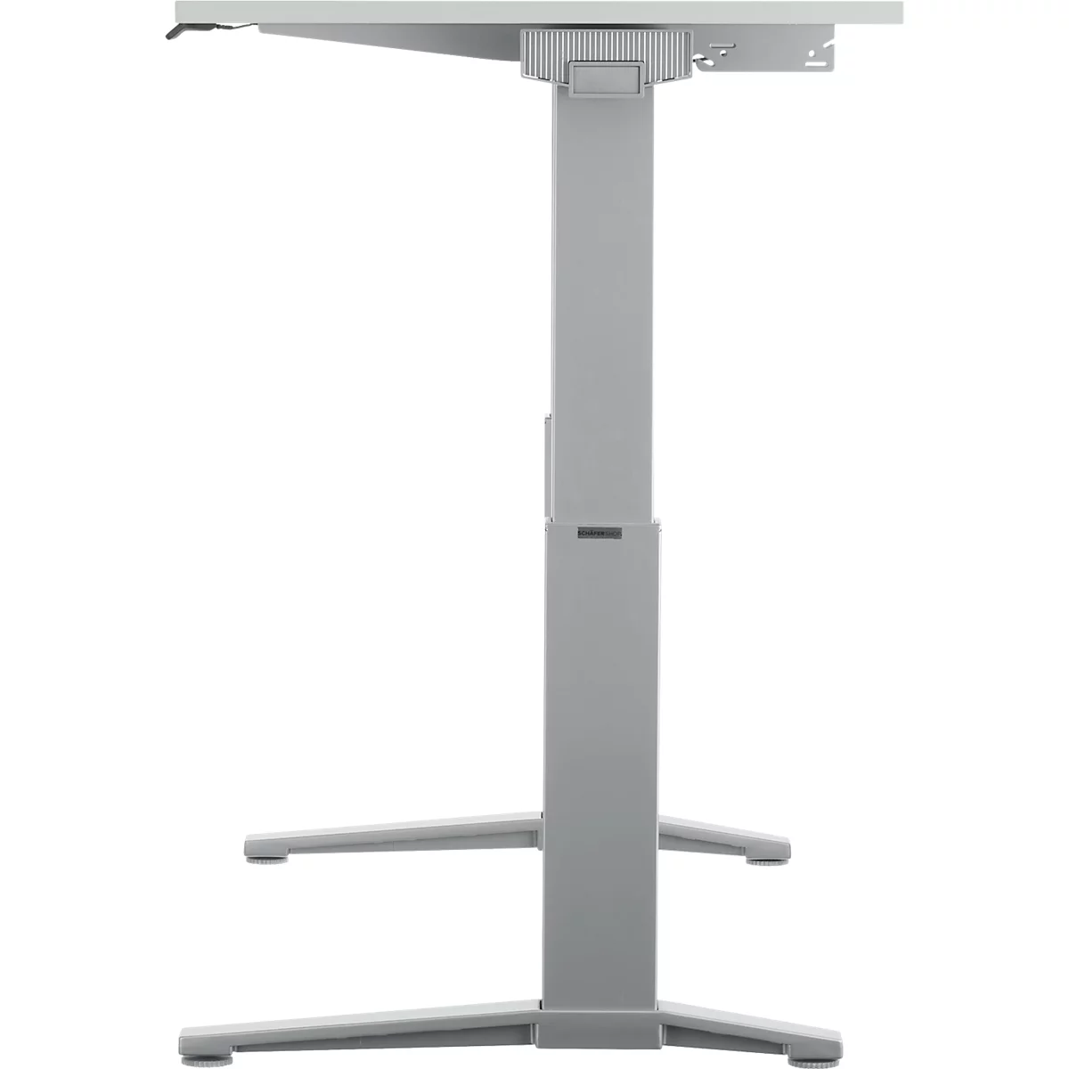 Schäfer Shop Genius Schreibtisch PLANOVA ERGOSTYLE, elektrisch höhenverstellbar, Rechteck, C-Fuß, B 1600 mm, lichtgrau/weißalu 