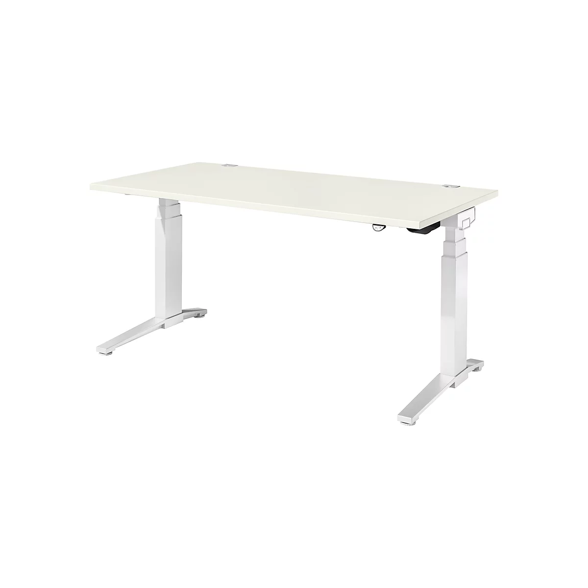 Schäfer Shop Genius Schreibtisch PLANOVA ERGOSTYLE, elektrisch höhenverstellbar, Rechteck, C-Fuß, B 1600 x T 800 x H 645-1305 mm, weiß 