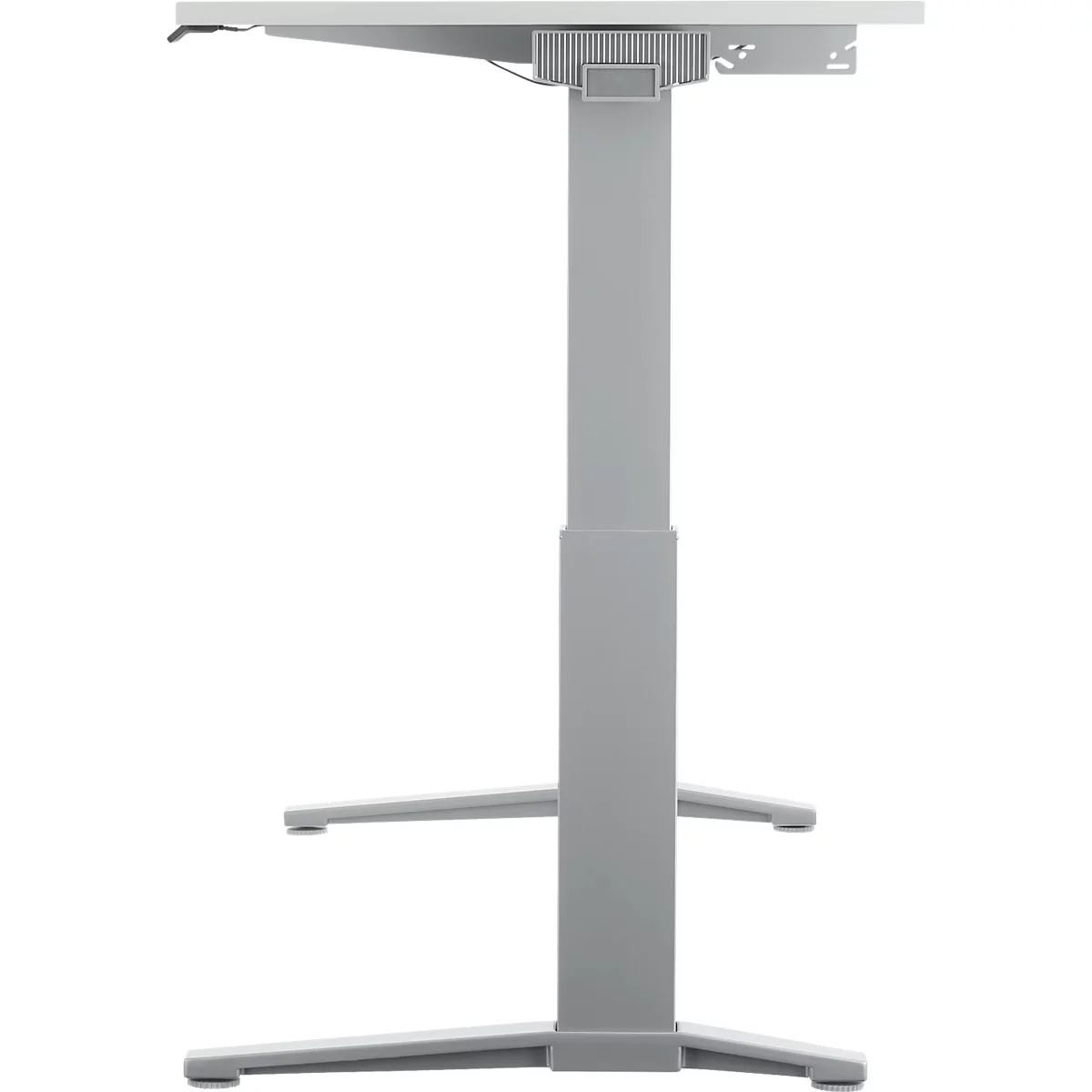 Schäfer Shop Genius Schreibtisch PLANOVA ERGOSTYLE, elektrisch höhenverstellbar, Rechteck, C-Fuß, B 2000 mm, lichtgrau/weißalu 