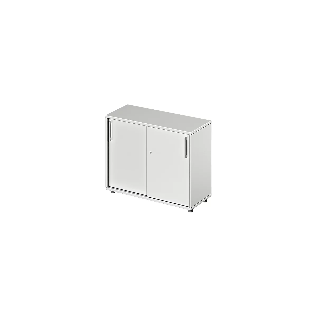 Schäfer Shop Genius Schuifdeurkast TETRIS WOOD, 2 OH, B 1000 x D 421 x H 800 mm, hoogte inclusief glijders, lichtgrijs