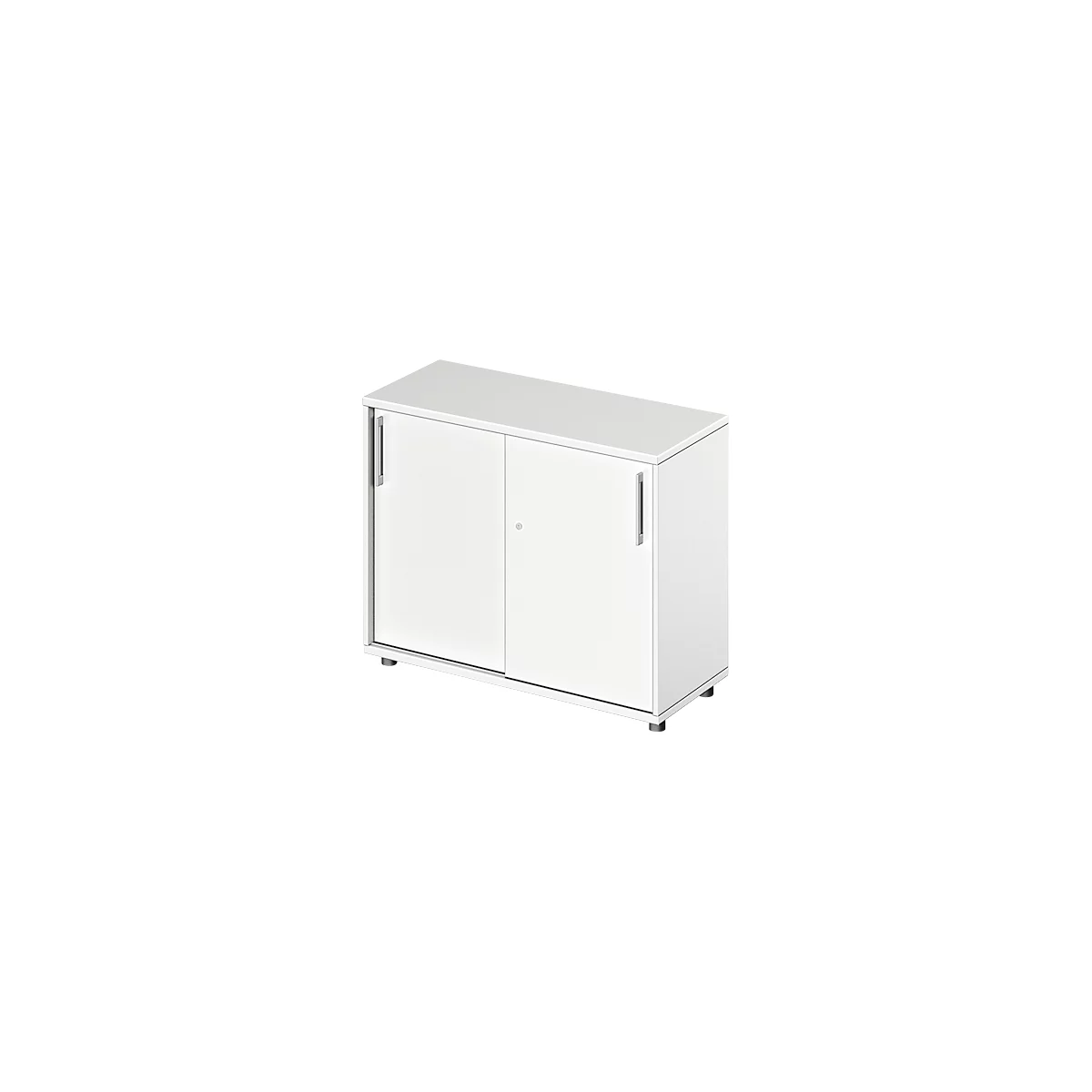 Schäfer Shop Genius Schuifdeurkast TETRIS WOOD, 2 OH, B 1000 x D 421 x H 800 mm, hoogte inclusief glijders, wit