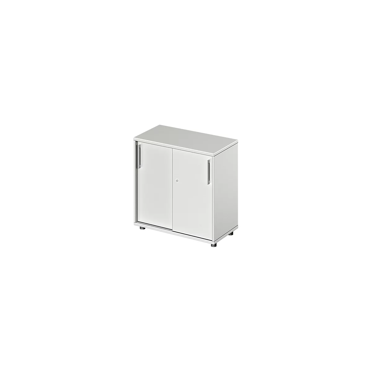 Schäfer Shop Genius Schuifdeurkast TETRIS WOOD, 2 OH, B 800 x D 421 x H 800 mm, hoogte inclusief glijders, lichtgrijs