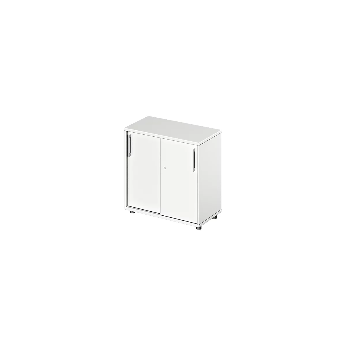 Schäfer Shop Genius Schuifdeurkast TETRIS WOOD, 2 OH, B 800 x D 421 x H 800 mm, hoogte inclusief glijders, wit