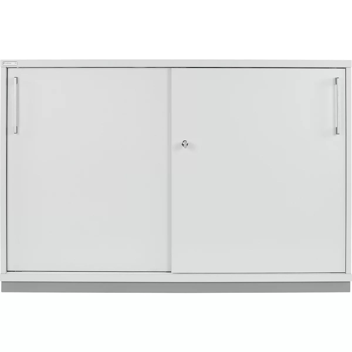 Schäfer Shop Genius schuifdeurkast TETRIS WOOD, 2 OH, incl. stalen sokkel, B 1200 x D 421 x H 800 mm, lichtgrijs