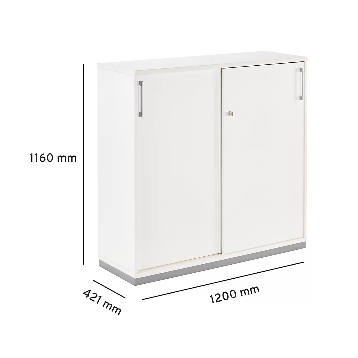 Schäfer Shop Genius Schuifdeurkast TETRIS WOOD, 3 ordnerhoogten, B 1200 mm, incl. stalen sokkel, wit 
