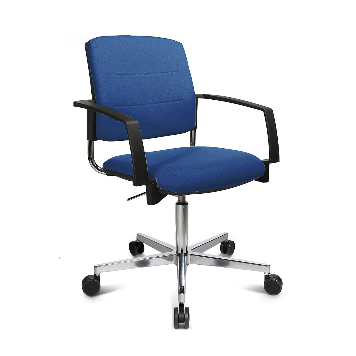 Schäfer Shop Genius Silla para visitas SSI Proline Visit P3+, respaldo acolchado, ruedas universales, azul