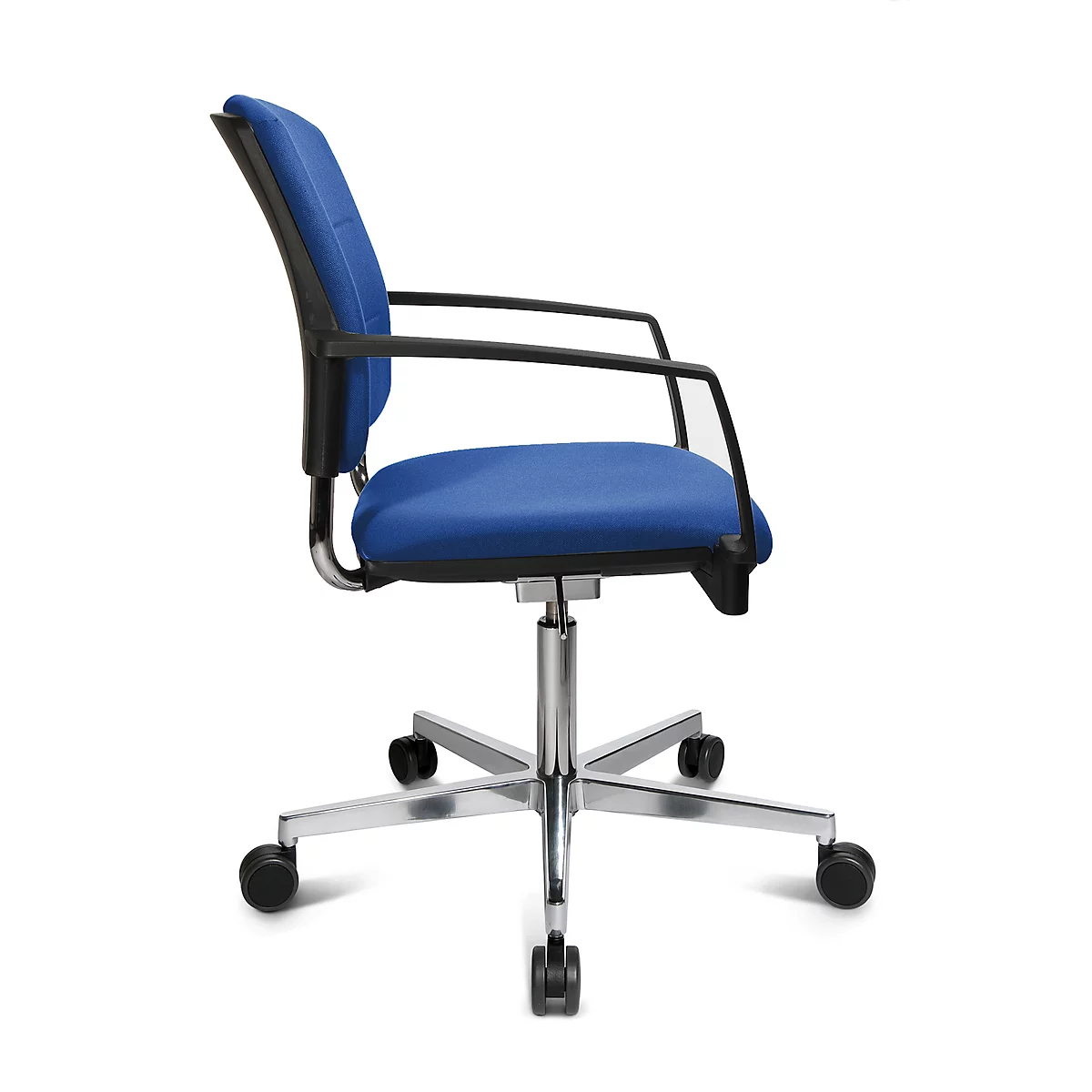 Schäfer Shop Genius Silla para visitas SSI Proline Visit P3+, respaldo acolchado, ruedas universales, azul