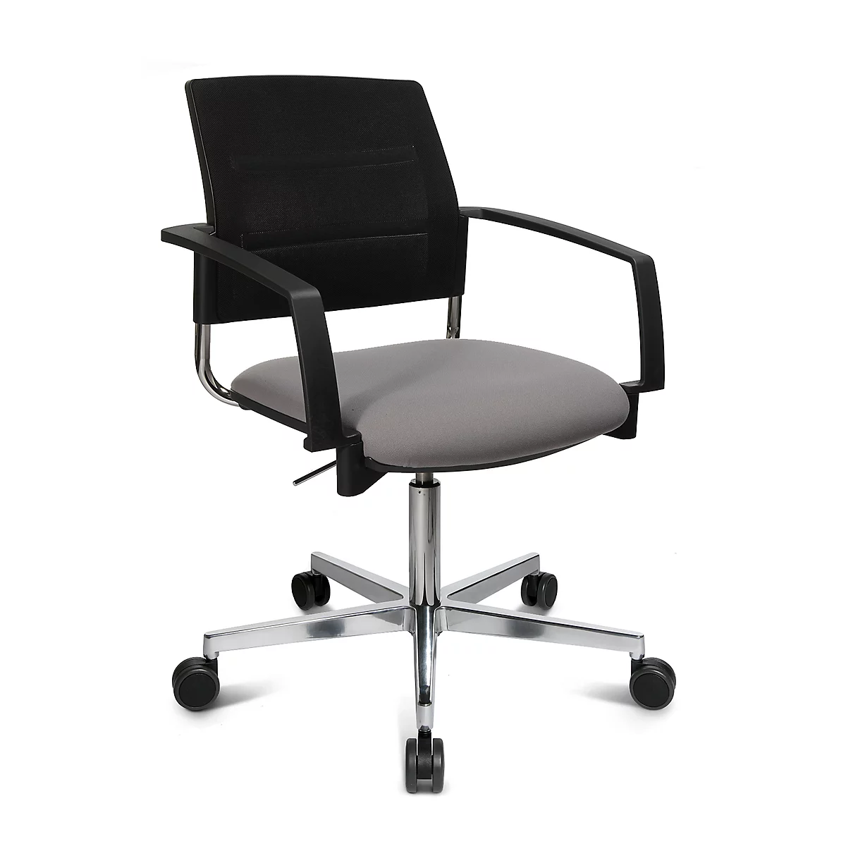 Schäfer Shop Genius Silla para visitas SSI Proline Visit S3+, respaldo de malla, ruedas universales, gris/negro