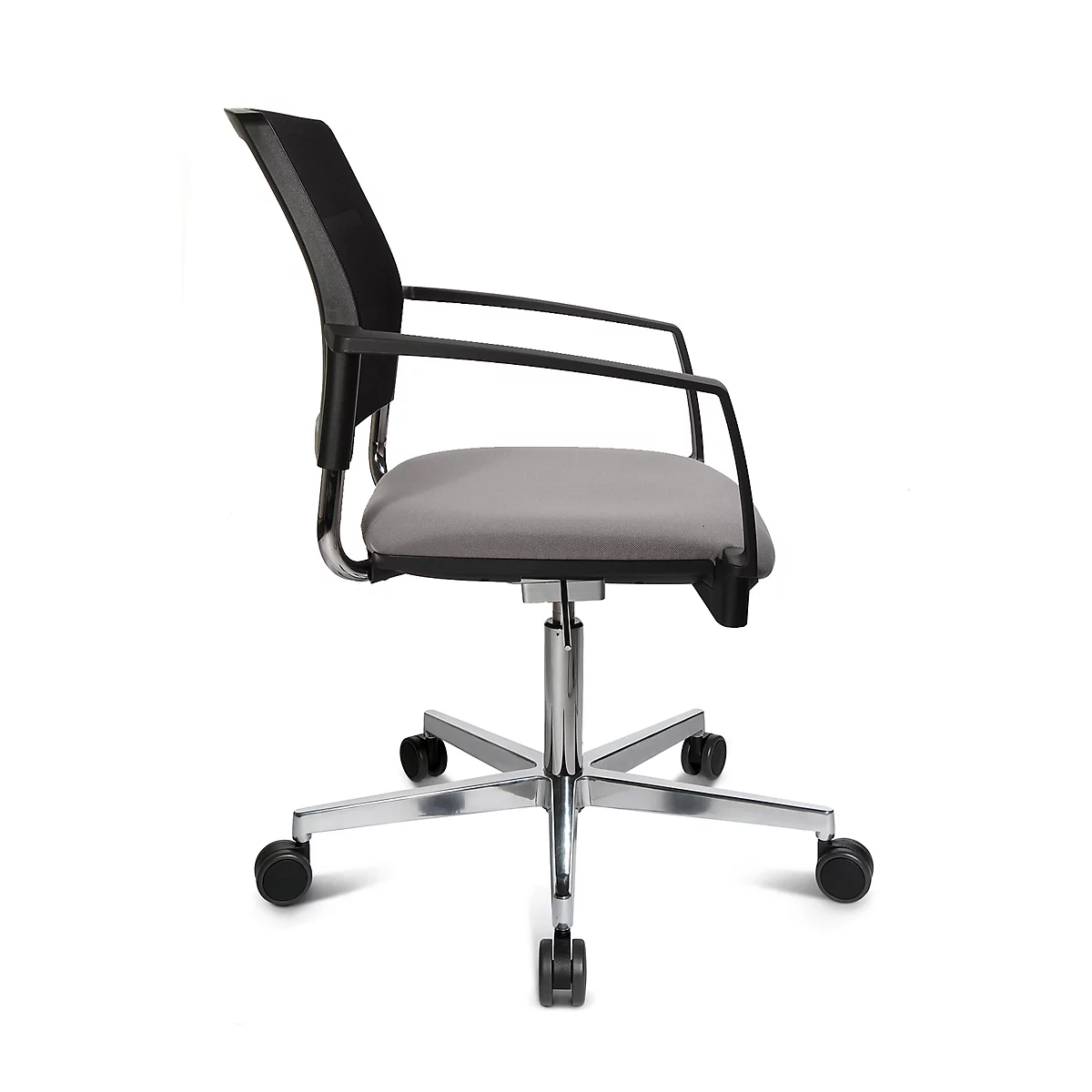 Schäfer Shop Genius Silla para visitas SSI Proline Visit S3+, respaldo de malla, ruedas universales, gris/negro