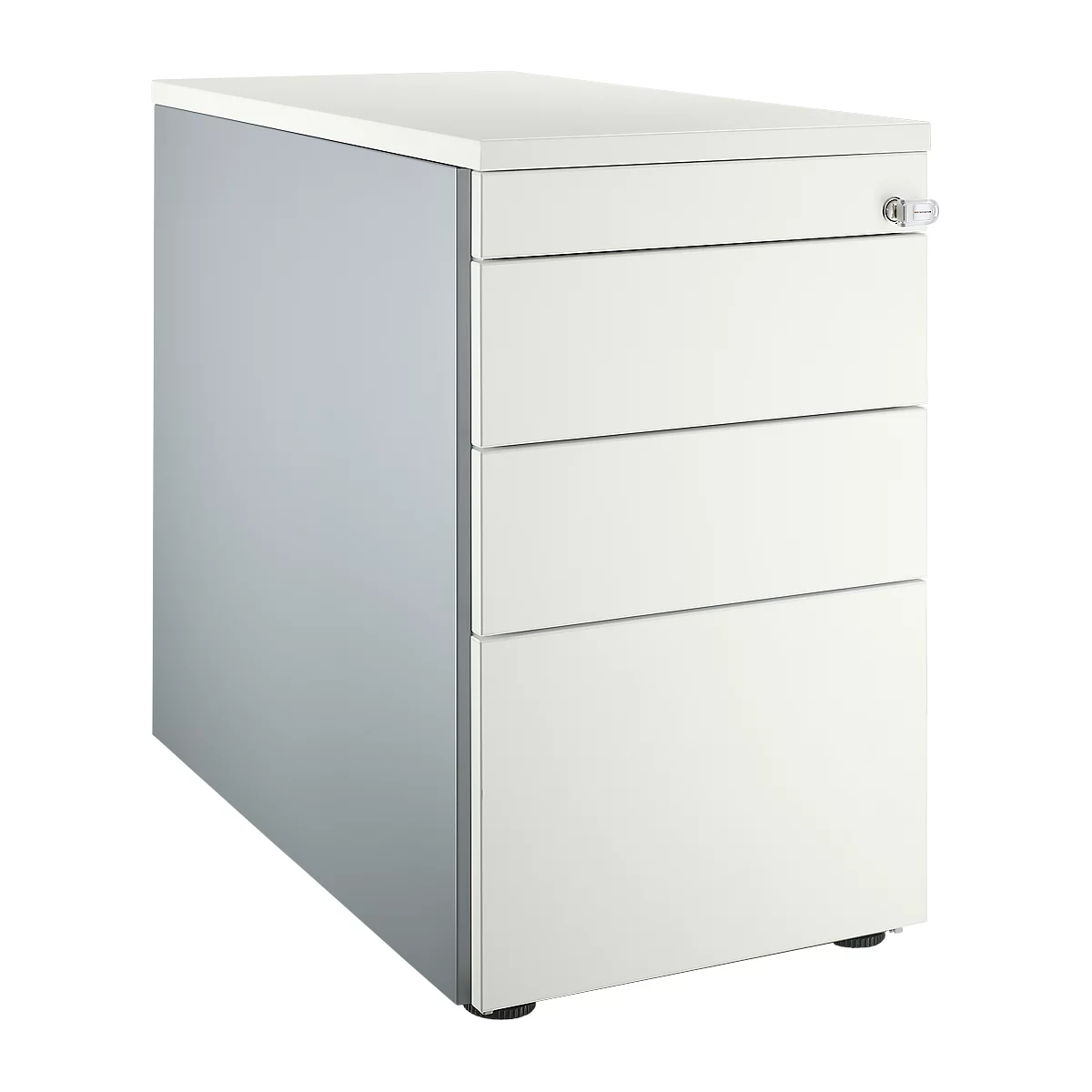 Schäfer Shop Genius Standcontainer 1336, mit Griffnut, B 435 x H 717 mm, weißalu/weißalu/weiß