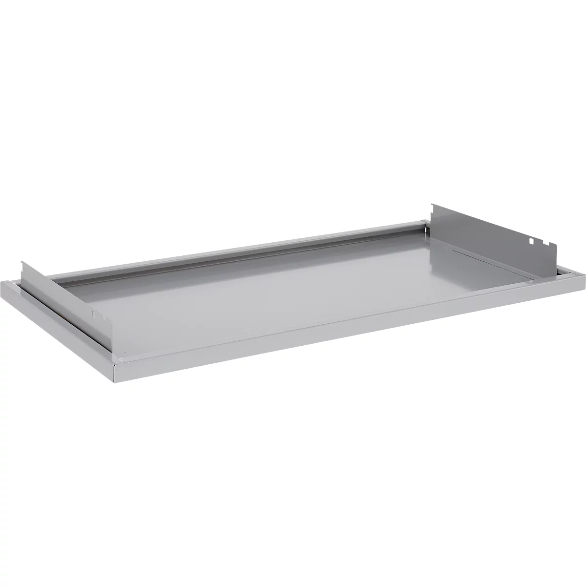 Schäfer Shop Genius Tablarauszug für FS Materialschränke, Stahlblech weißaluminium RAL 9006, B 910 x T 490 x H 80 mm