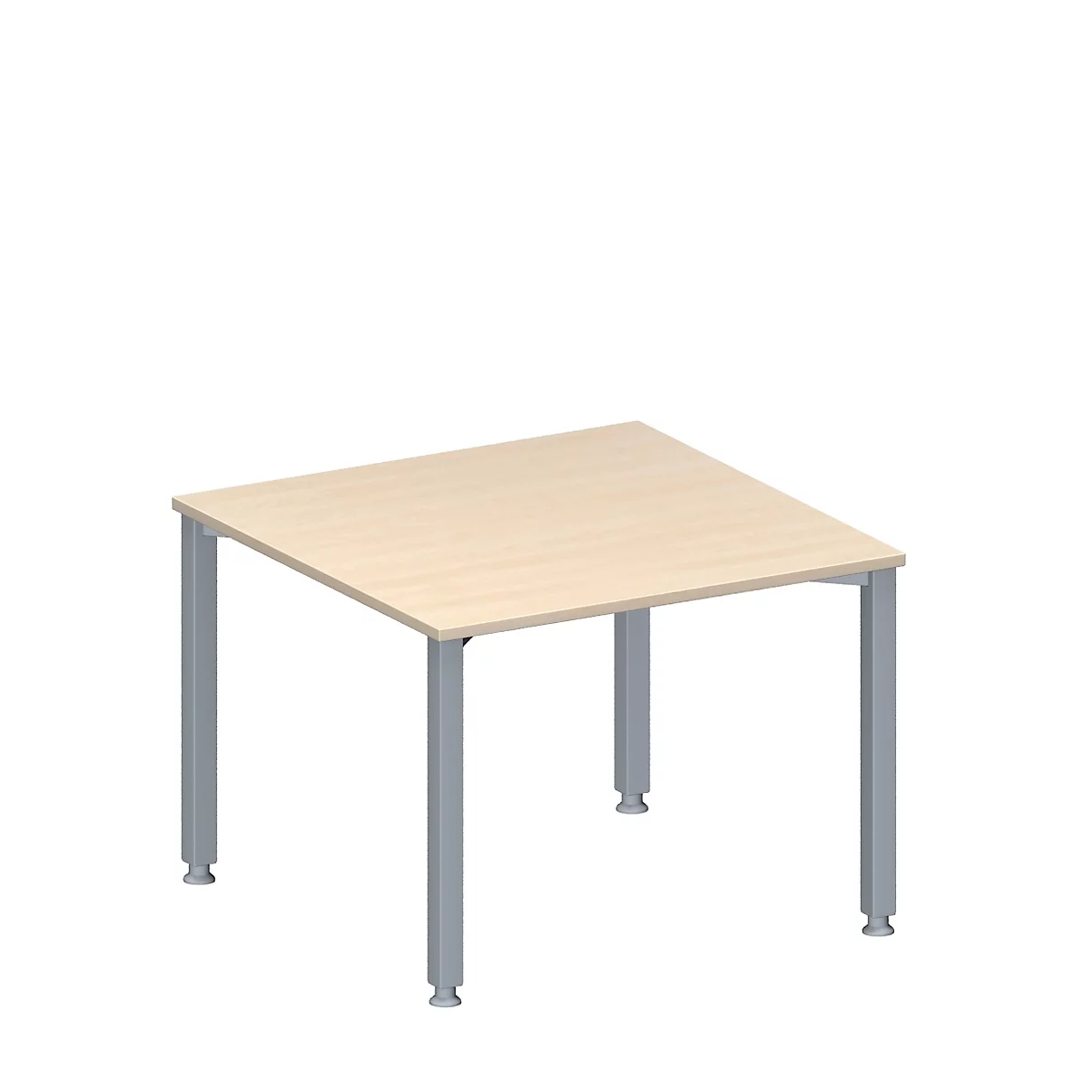 Schäfer Shop Genius Table d’extension MODENA FLEX, carrée, hauteur réglable, 4 pieds tubes carrés, , l. 1000 x P 1000 mm, décor érable 
