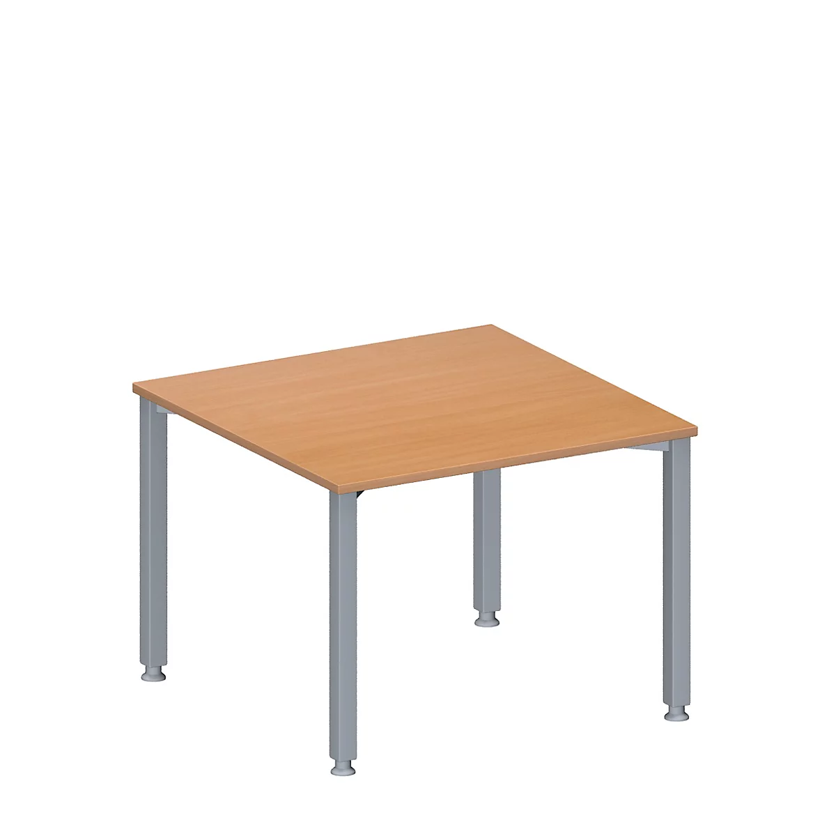 Schäfer Shop Genius Table d’extension MODENA FLEX, carrée, hauteur réglable, 4 pieds tubes carrés, , l. 1000 x P 1000 mm, décor hêtre 