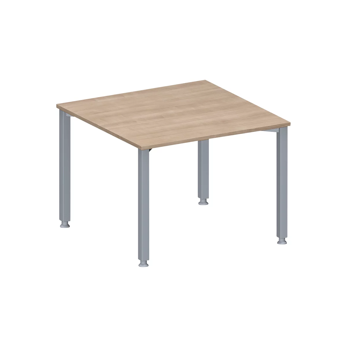 Schäfer Shop Genius Table d'extension MODENA FLEX, réglable en hauteur, forme carrée, 4 pieds en tube carré, L 1000 x P 1000 mm, décor chêne