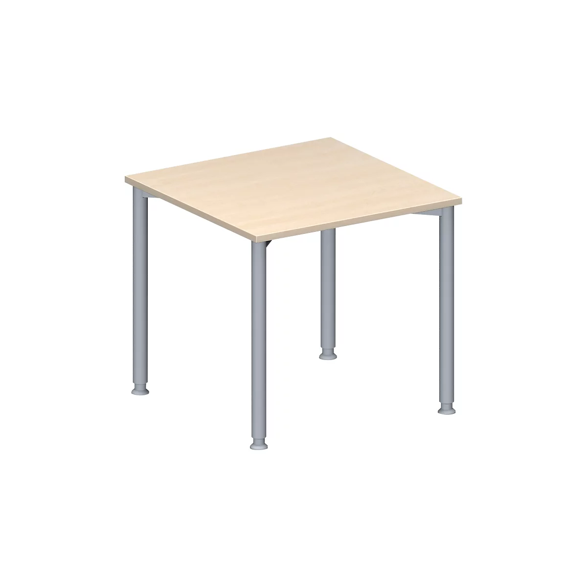 Schäfer Shop Genius Table de réunion MODENA FLEX, hauteur ajustable, en forme de carré, 4 pieds avec tubes ronds, l. 800 x P 800 mm, coloris érable 