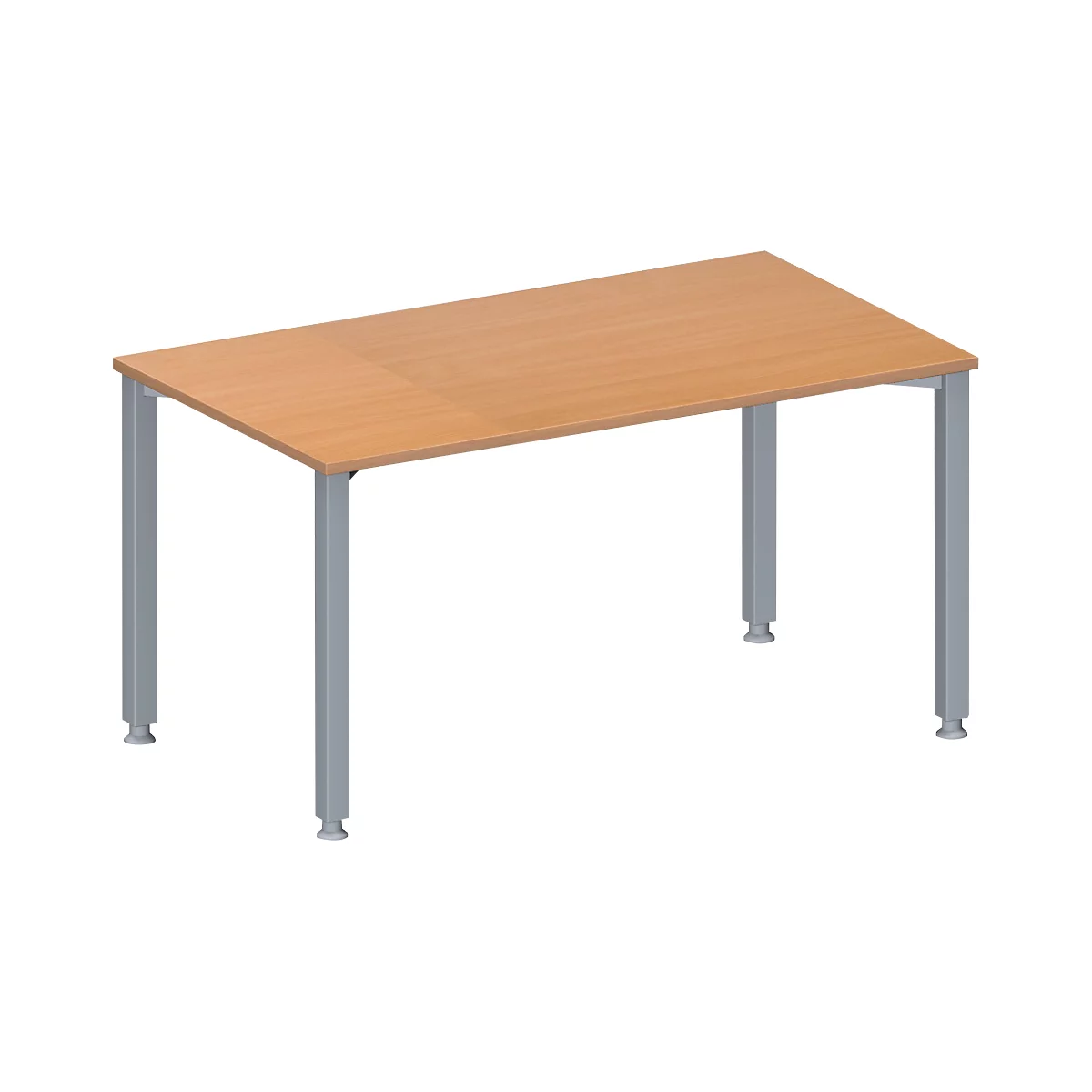 Schäfer Shop Genius Table de réunion MODENA FLEX, hauteur ajustable, en forme de rectangle, 4 pieds avec tubes carrés, l. 1400 x P 800 mm, coloris hêtre 