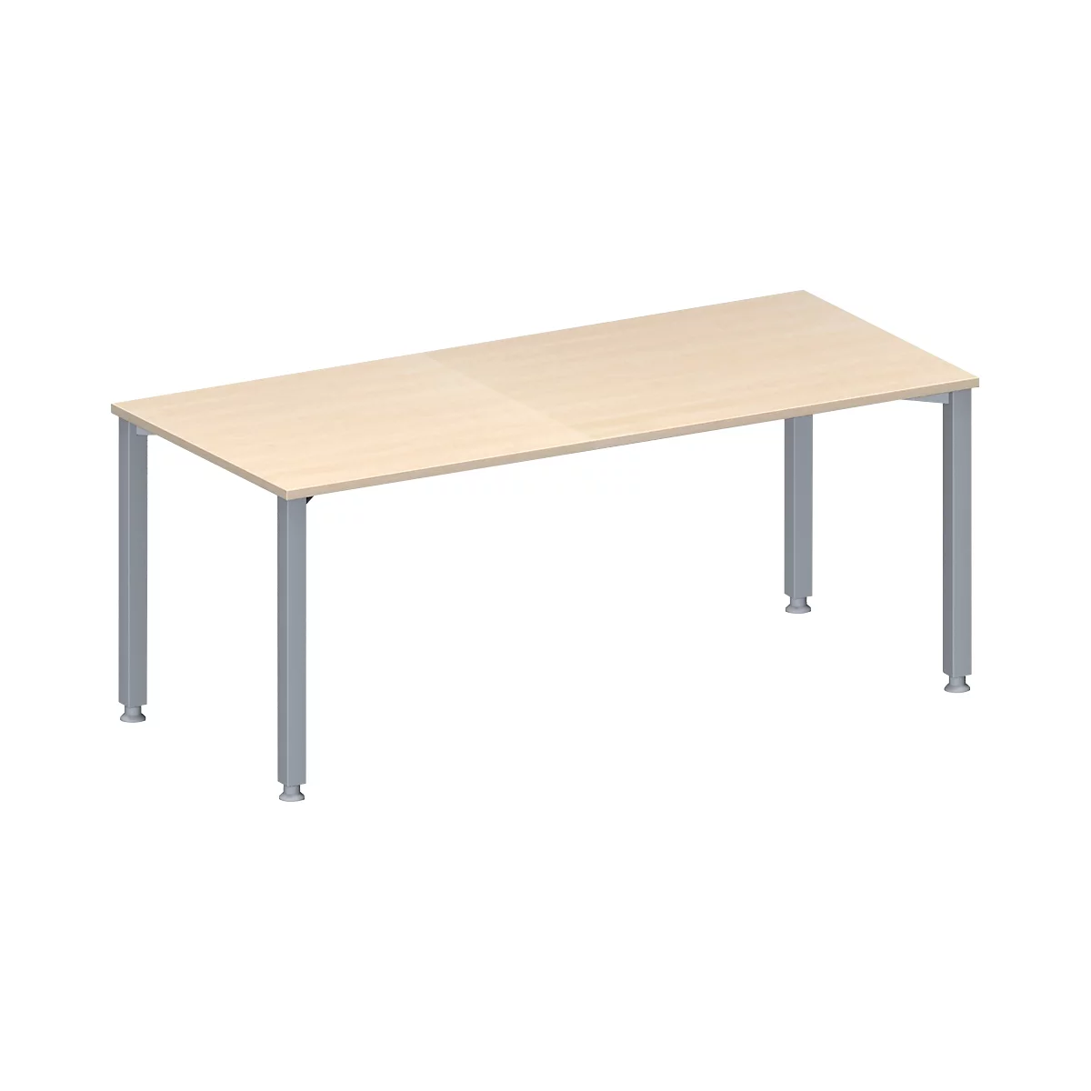 Schäfer Shop Genius Table de réunion MODENA FLEX, hauteur ajustable, en forme de rectangle, 4 pieds avec tubes carrés, l. 1800 x P 800 mm, coloris érable 