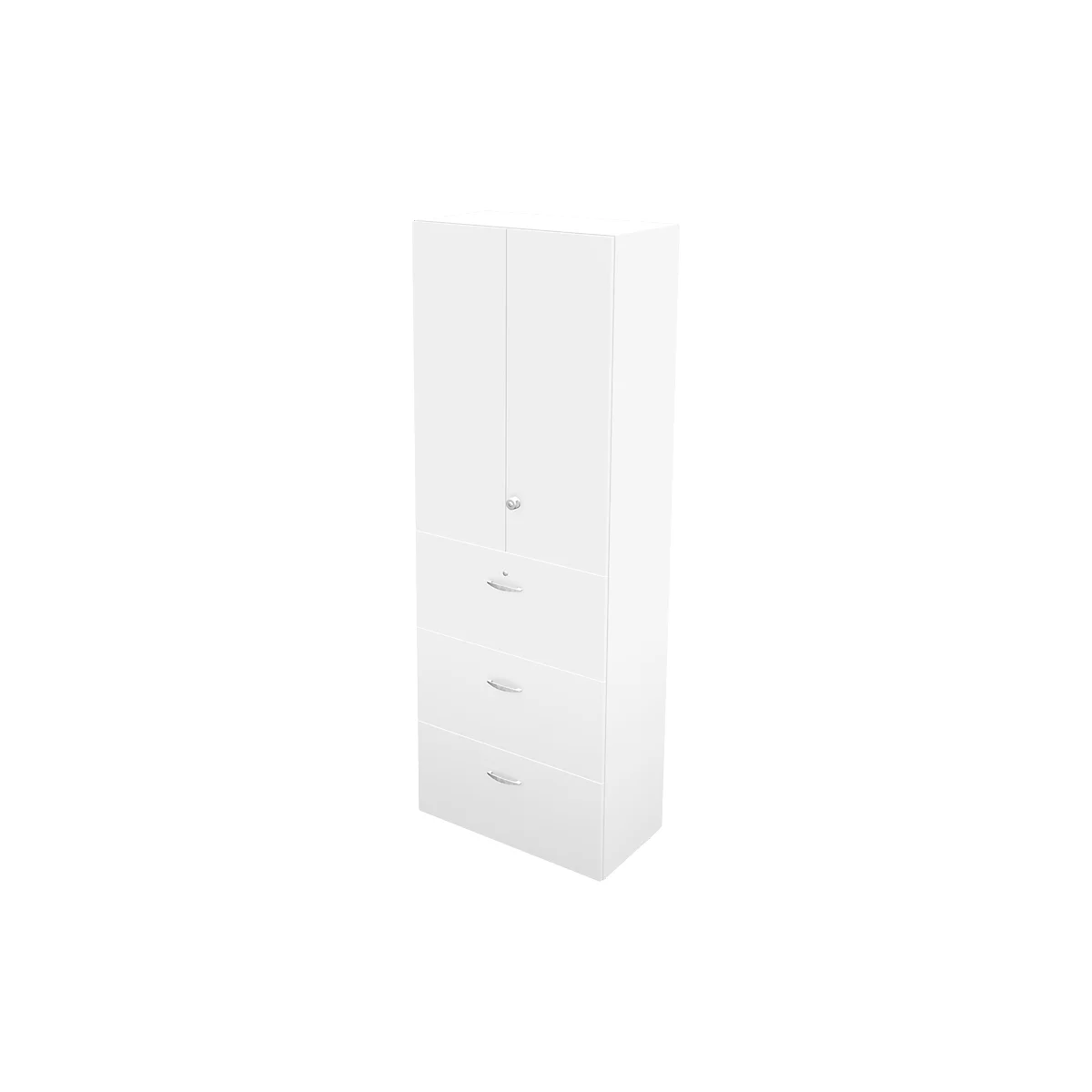 Schäfer Shop Genius TETRIS ARMARIO DE PARED, 3 alturas de archivador, 3 cajones, An 800 x P 440 x Al 2250 mm, blanco