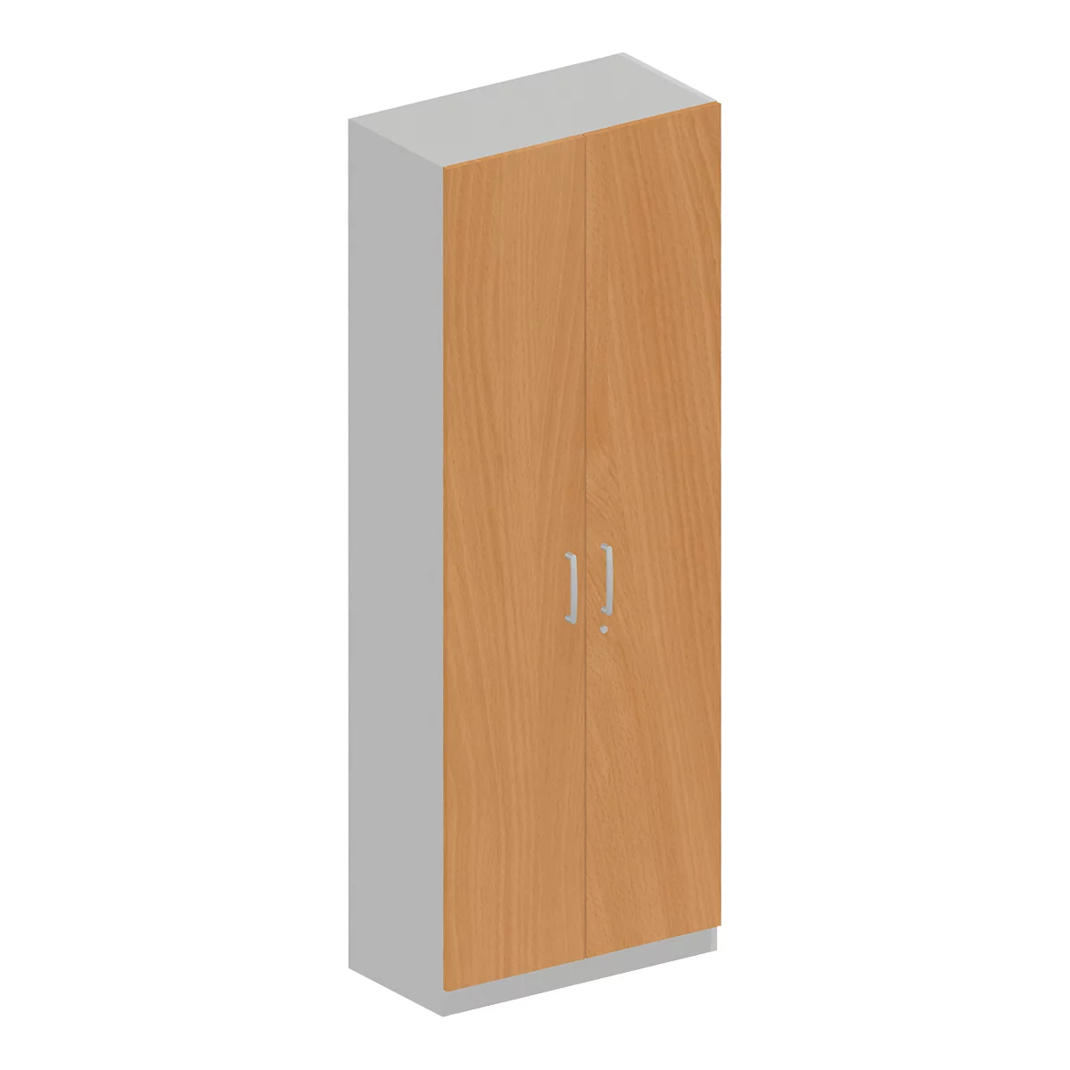 Schäfer Shop Genius TETRIS SOLID kleerkast, 6 ordnerhoogtes, 1 legbord, kledingstang, afsluitbaar, B 800 x D 412 x H 2239 mm, alu wit/beuken