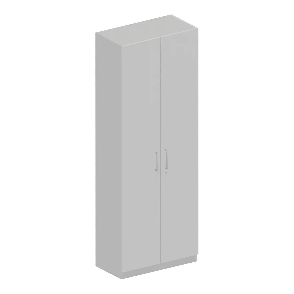 Schäfer Shop Genius TETRIS SOLID kleerkast, 6 ordnerhoogtes, 1 legbord, kledingstang, afsluitbaar, B 800 x D 412 x H 2239 mm, alu wit/lichtgrijs