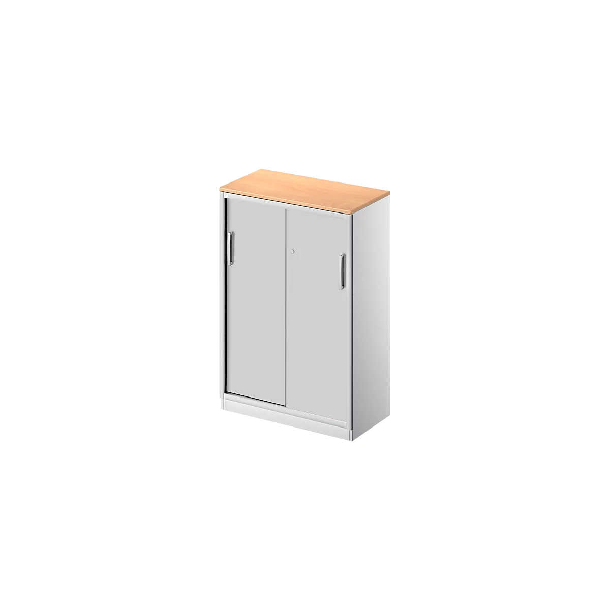 Schäfer Shop Genius TETRIS SOLID schuifdeurkast, 3 OH, 2 legborden, B 800 mm, dekblad 19 mm, decor beuken/blank aluminium