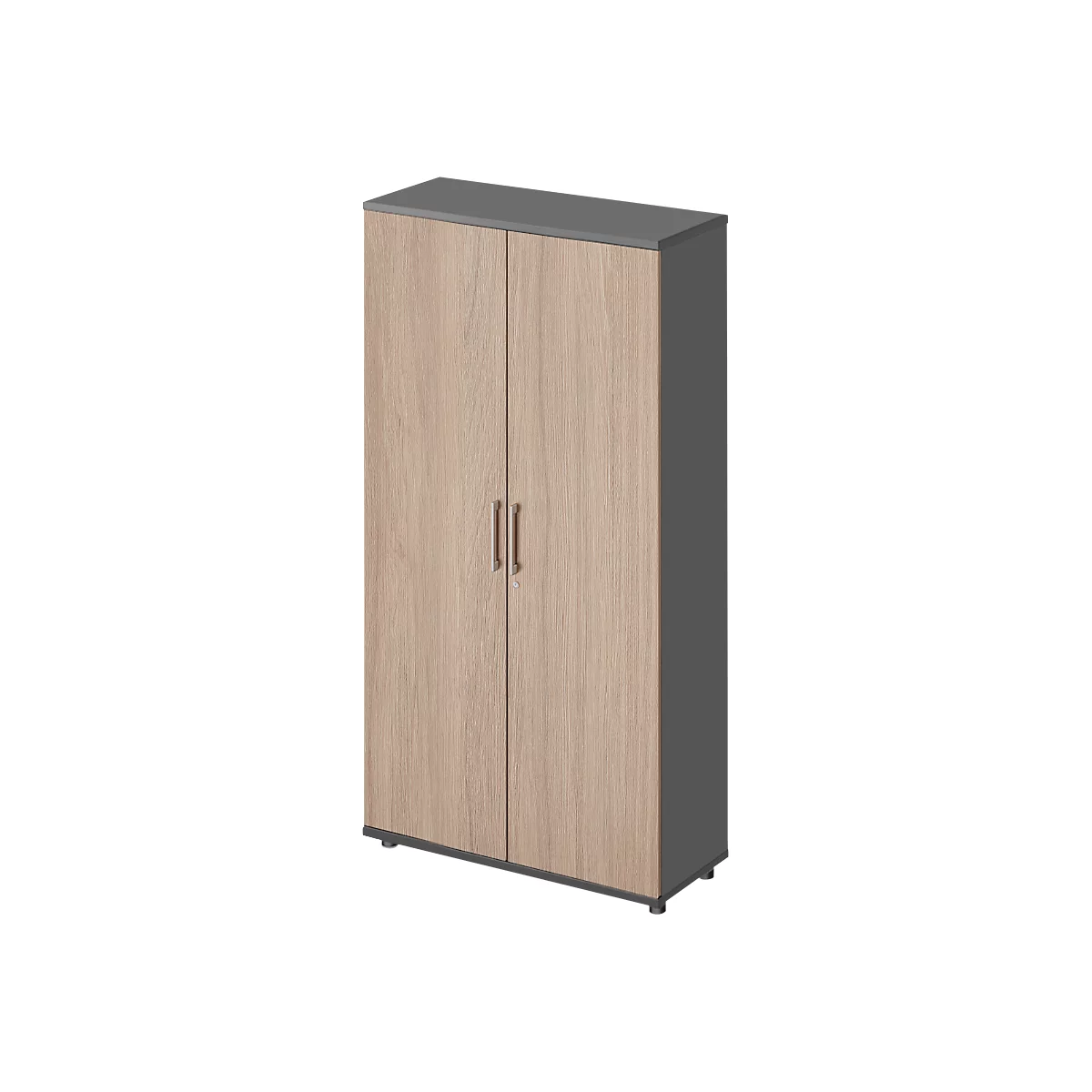 Schäfer Shop Genius TETRIS WOOD draaideurkast, 5 OH, hoogte incl. glijders, B 1000 mm, grafiet/eiken