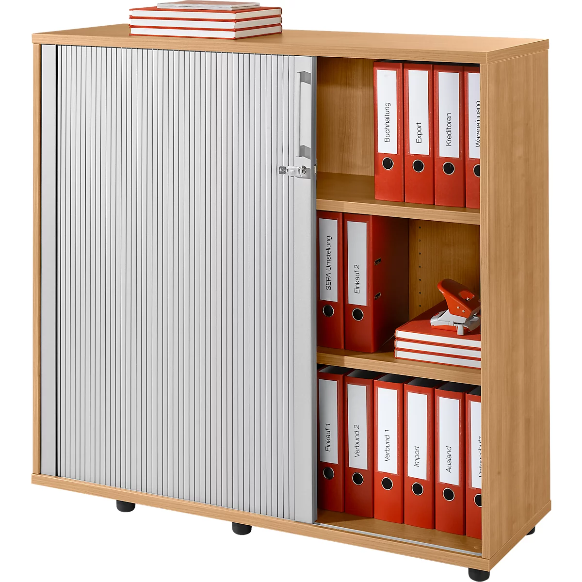 Schäfer Shop Genius TETRIS WOOD rolluikkast, 3 OH, B 1200 mm, hoogte incl. glijders, decor beuken