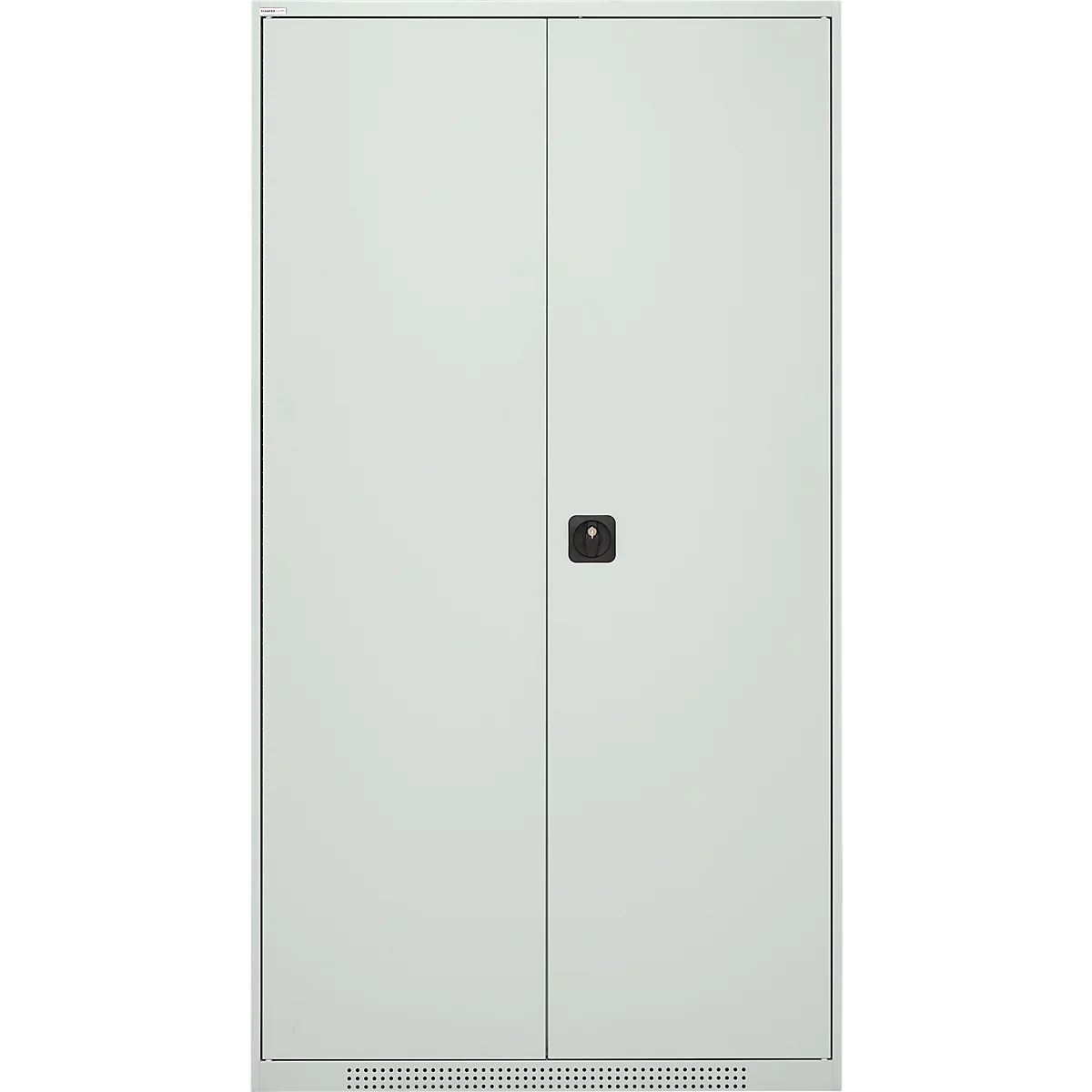 Schäfer Shop Genius tijdschriftenkast FS, 5 OH, afsluitbaar, 10 legborden, 2 geperforeerde legborden, tot 450 kg, B 1055 x D 520 x H 1950 mm, lichtgrijs/lichtgrijs