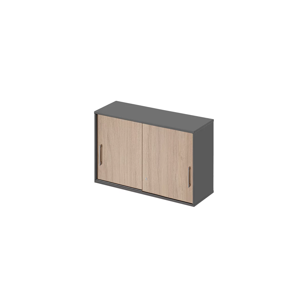 Schäfer Shop Genius top schuifdeurkast TETRIS WOOD, 2 OH, B 1200 mm, hoogte incl. glijders, eiken/grafiet