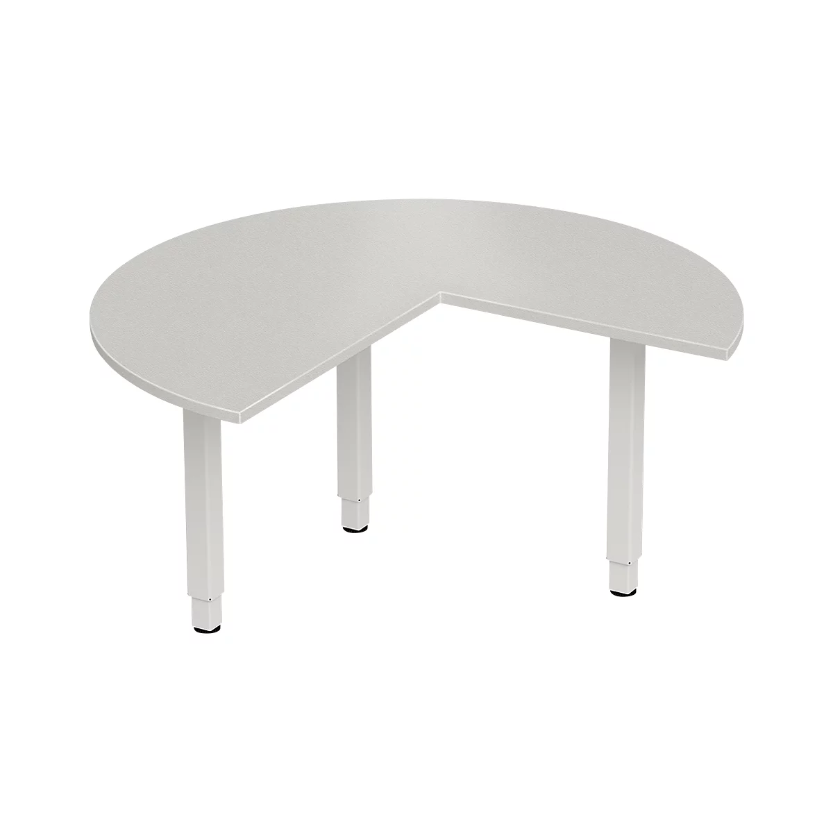 Schäfer Shop Genius uittrektafel PLANOVA ergoSTYLE, 3/4 cirkel, uittrek rechts of links, lichtgrijs/wit