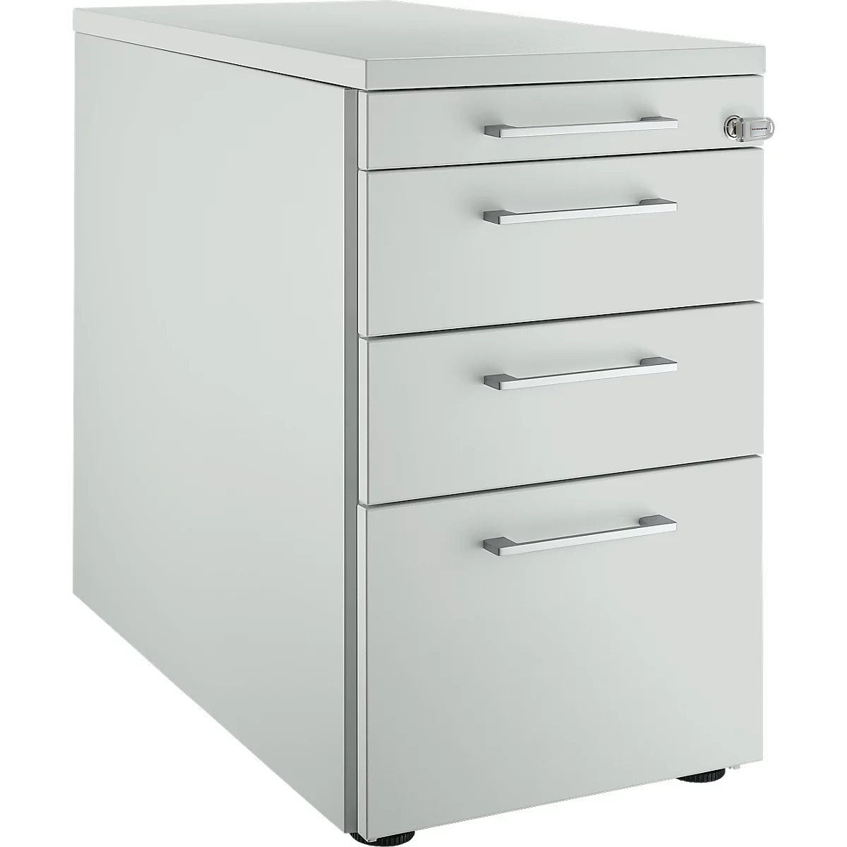 Schäfer Shop Genius Vast ladeblok 1336, met hoekgreep, B 435 x H 717 mm, lichtgrijs/lichtgrijs/lichtgrijs 