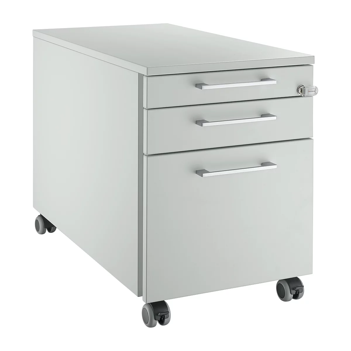 Schäfer Shop Genius Verrijdbaar ladeblok 126, met hoekgreep B 435 x H 577 mm, lichtgrijs/lichtgrijs/lichtgrijs 
