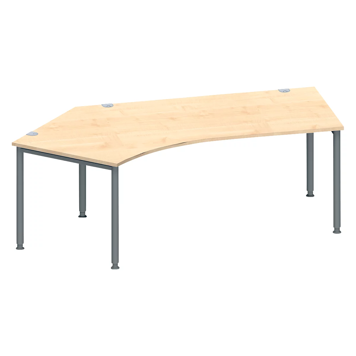 Schäfer Shop Genius Winkelschreibtisch MODENA FLEX 135°, Ansatz links, Ahorn/anthrazit