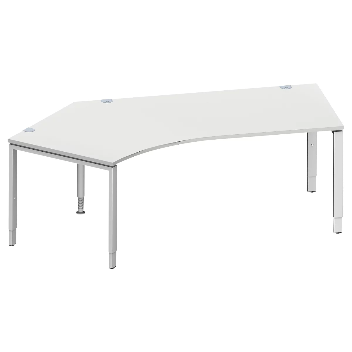 Schäfer Shop Genius Winkelschreibtisch MODENA FLEX 135°, Ansatz links, B 2165 mm, lichtgrau