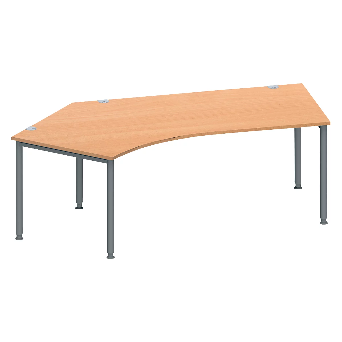 Schäfer Shop Genius Winkelschreibtisch MODENA FLEX 135°, Ansatz links, Buche/anthrazit
