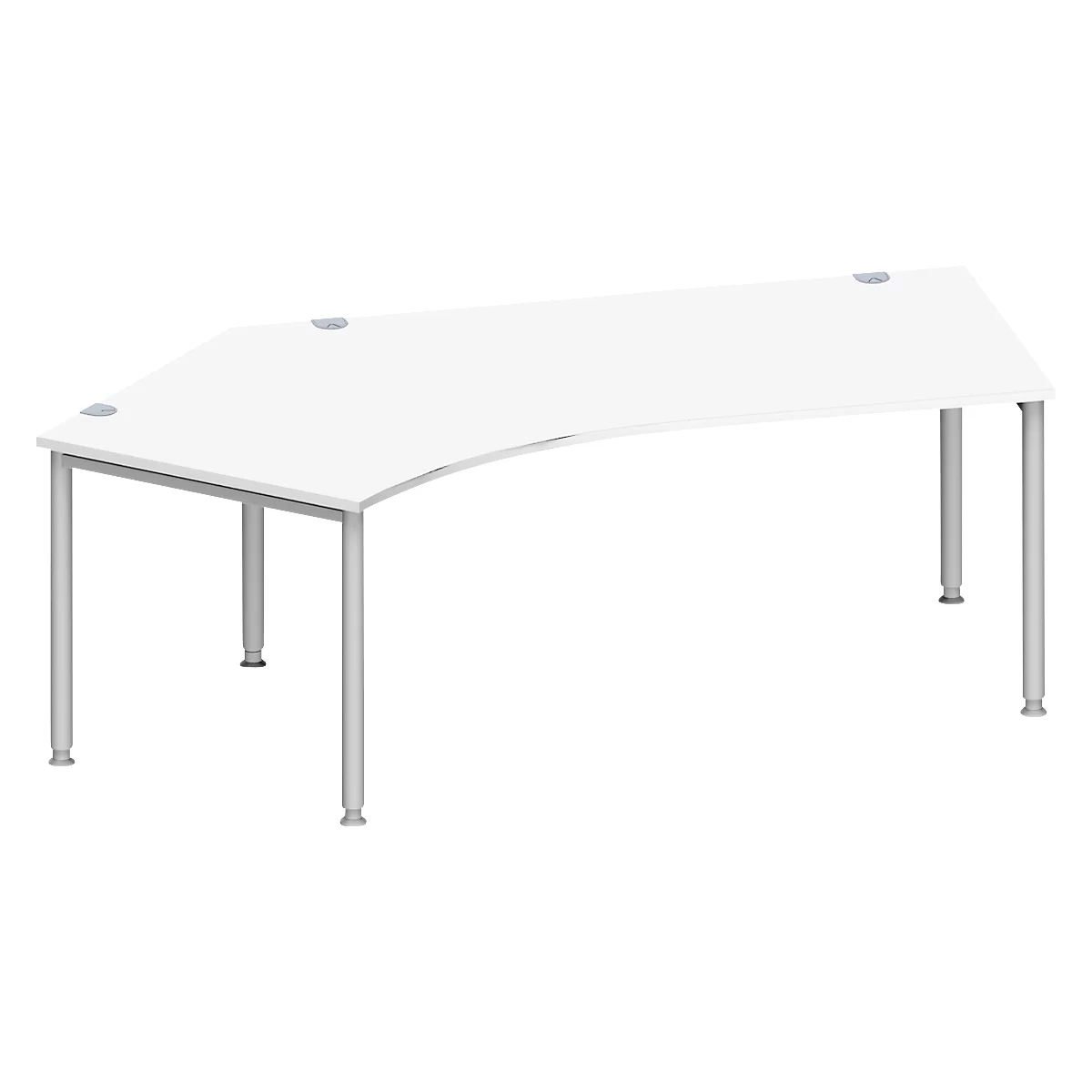 Schäfer Shop Genius Winkelschreibtisch MODENA FLEX 135°, Ansatz links, weiß 