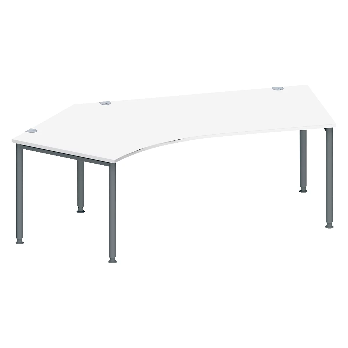 Schäfer Shop Genius Winkelschreibtisch MODENA FLEX 135°, Ansatz links, weiß/anthrazit