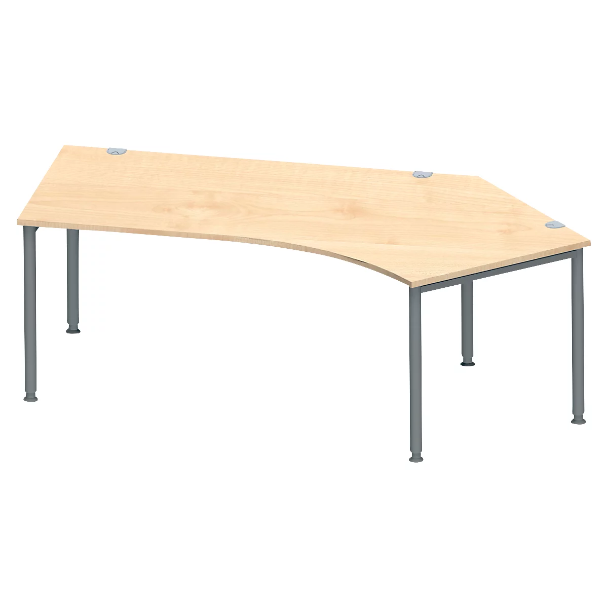 Schäfer Shop Genius Winkelschreibtisch MODENA FLEX 135°, Ansatz rechts, Ahorn/anthrazit