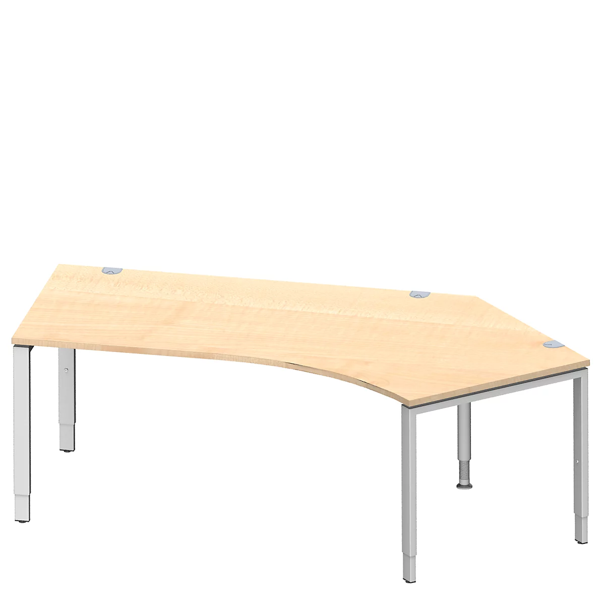 Schäfer Shop Genius Winkelschreibtisch MODENA FLEX 135°, Ansatz rechts, B 2165 mm, Ahorn