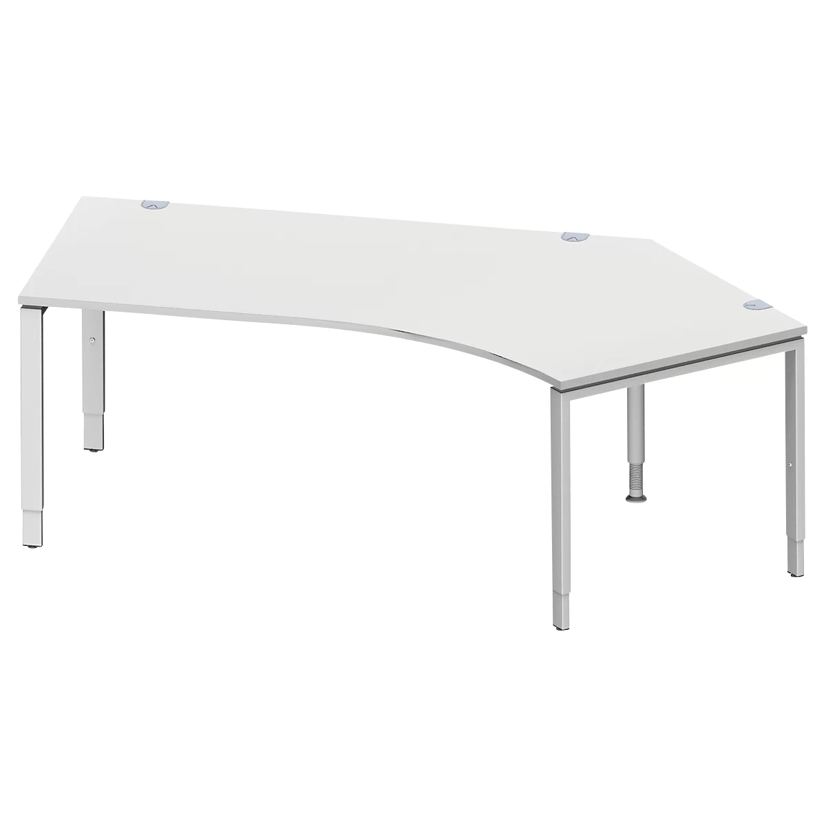 Schäfer Shop Genius Winkelschreibtisch MODENA FLEX 135°, Ansatz rechts, B 2165 mm, lichtgrau