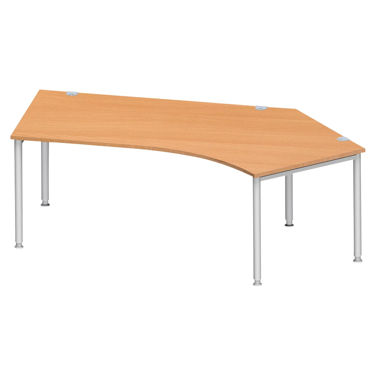 Schäfer Shop Genius Winkelschreibtisch MODENA FLEX 135°, Ansatz rechts, Buche 